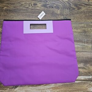 Vibrant Purple Canvas Tote with Cut-Out Handles